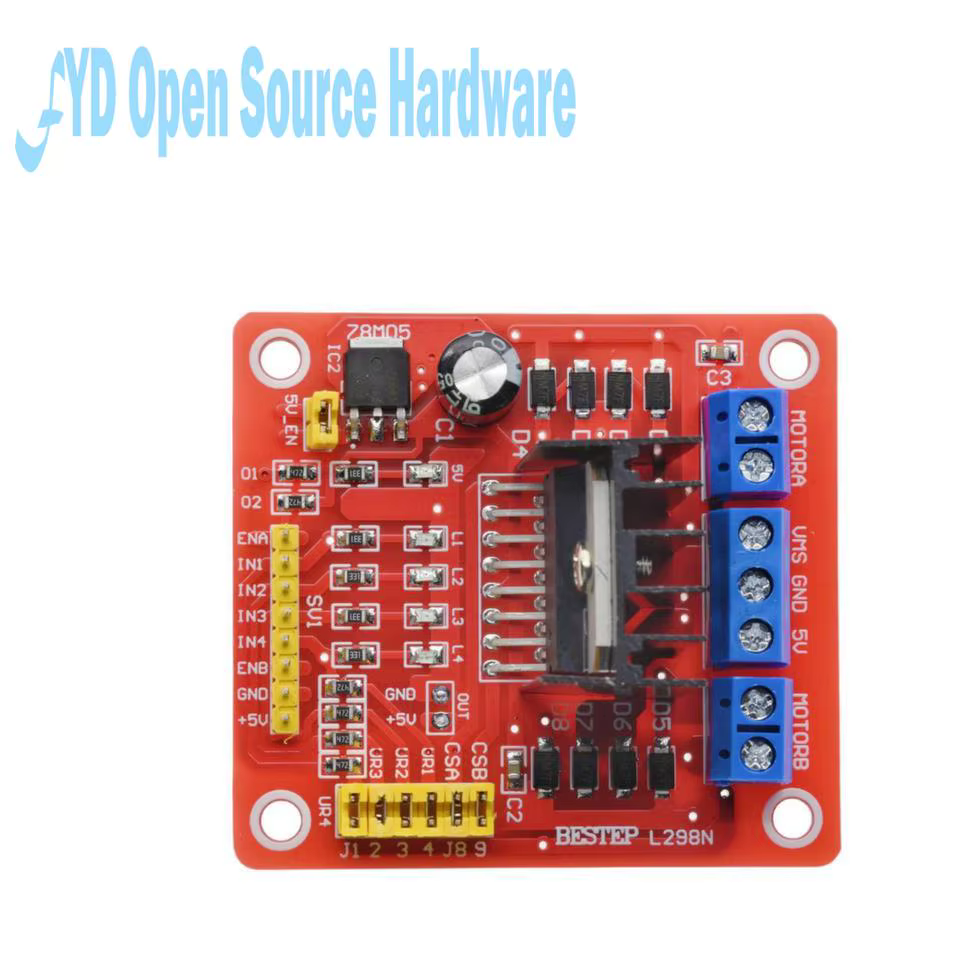 Módulo controlador de motor L298N puente H dual 2A 7-35V con pines de detección de corriente para Arduino Raspberry Pi STM32 - imagen 4