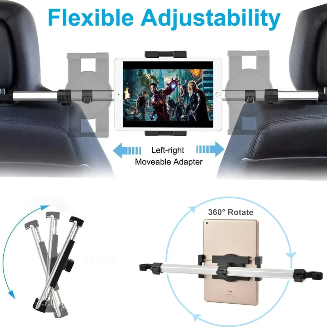 Soporte para tableta y teléfono de viaje por carretera para niños, soporte para reposacabezas del asiento trasero del coche, se adapta a dispositivos de 6-15 "para iPad Air Pro 13 Huawei Xiaomi Teclast - imagen 5
