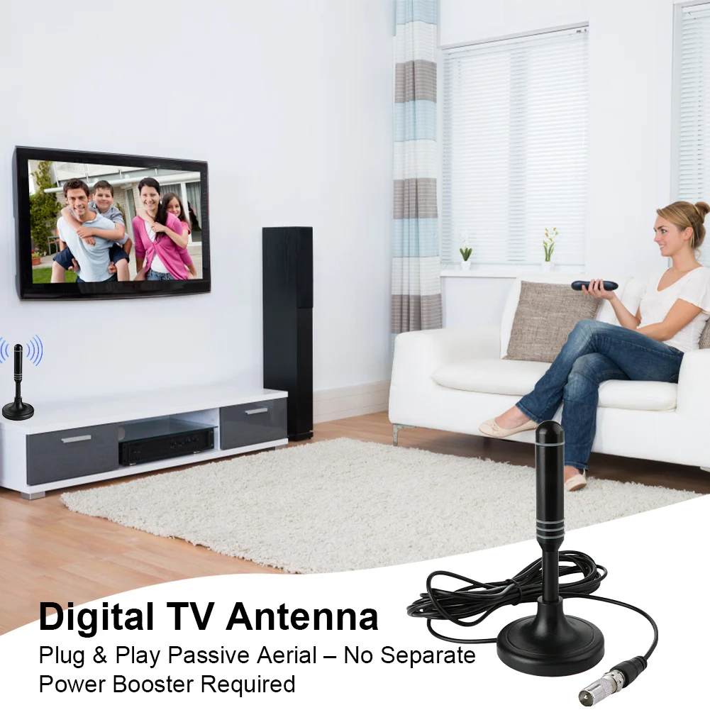 Antena HDTV Cable coaxial de 300cm Antena de recepción Digital DVB-T DVB-T2 DAB interior exterior Digital HD Freeview aérea Plug and Play - imagen 4