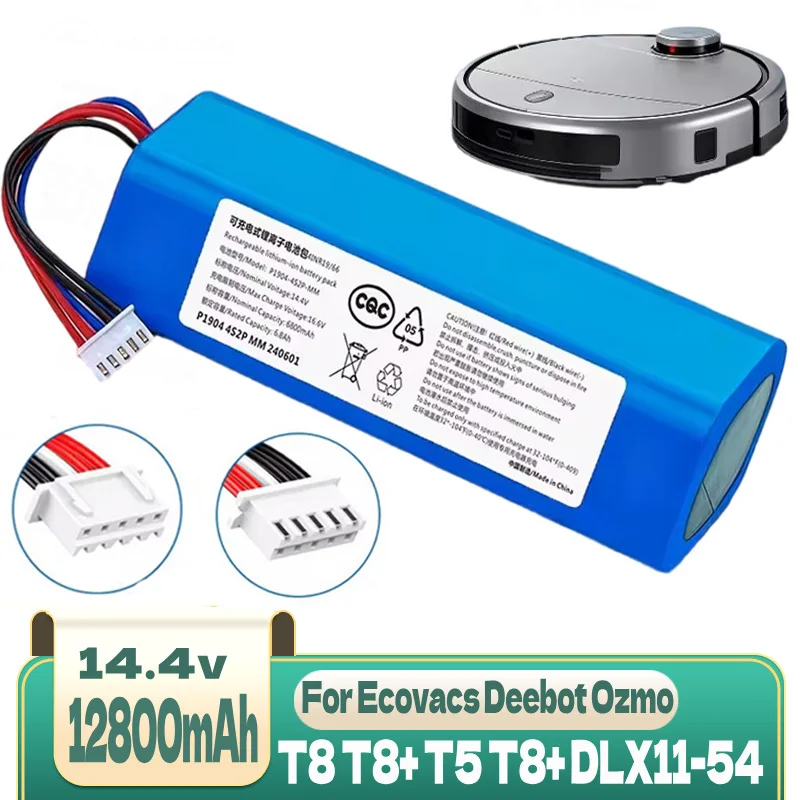 Batería de 14,8 V y 12800mAh adecuada para ecovacs deebot T5 T8 T9 T10 T20 DLX11 DLX13 DLN12 X1 X1omni X1turbo batería de Robot de barrido