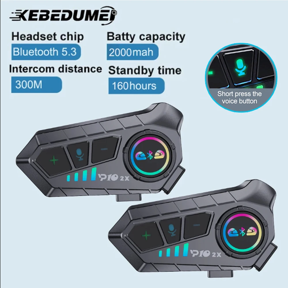 1/2 Uds casco de motocicleta intercomunicador Bluetooth auriculares inalámbricos Intercomunicador Moto impermeable manos libres auriculares de llamada - imagen 2