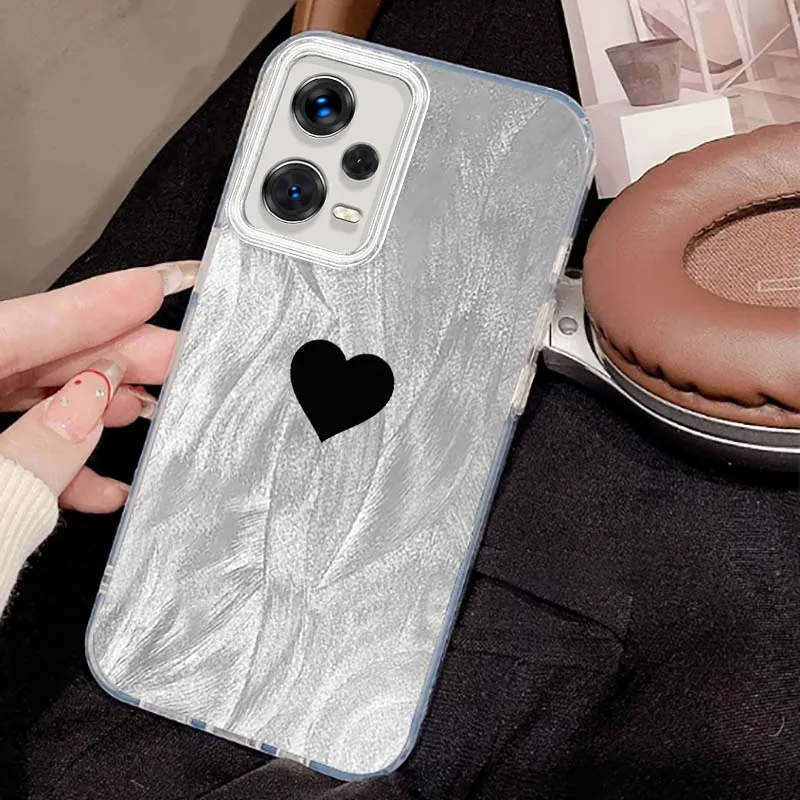 Funda de corazón de amor a la moda para Xiaomi Redmi 9 9A 9AT 9C 10A 9T 10 10X 11A 12C 12 13C 13R 14C funda de teléfono con textura de pluma principal - imagen 5