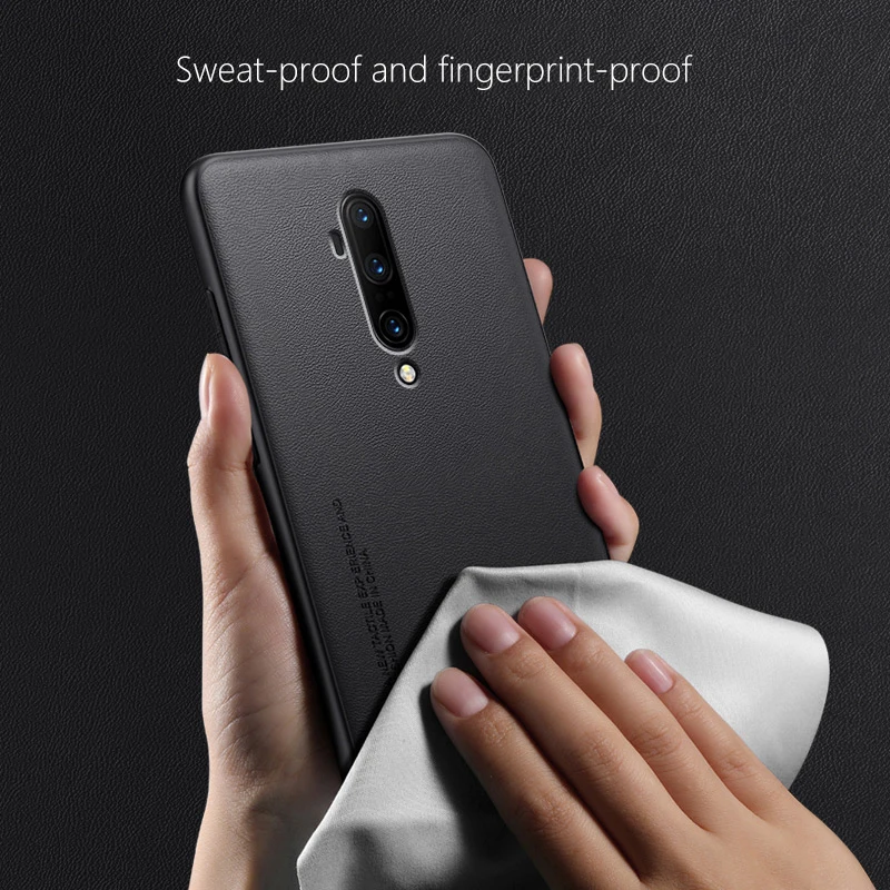 Funda de cuero de lujo para OnePlus 7T Pro 7TPro HD1911 HD1913 HD1910, cubierta de teléfono de fibra de carbono con bordes suaves a prueba de golpes - imagen 5