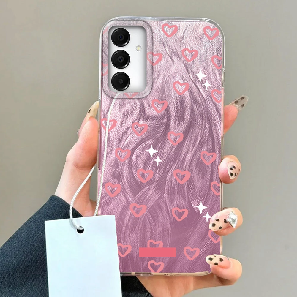 Funda de teléfono con bonito corazón de amor rosa para Samsung Galaxy A55 A54 A34 A14 A24 A15 A25 A35 A56 A16 A26 A06 A53 carcasa trasera de silicona - imagen 5