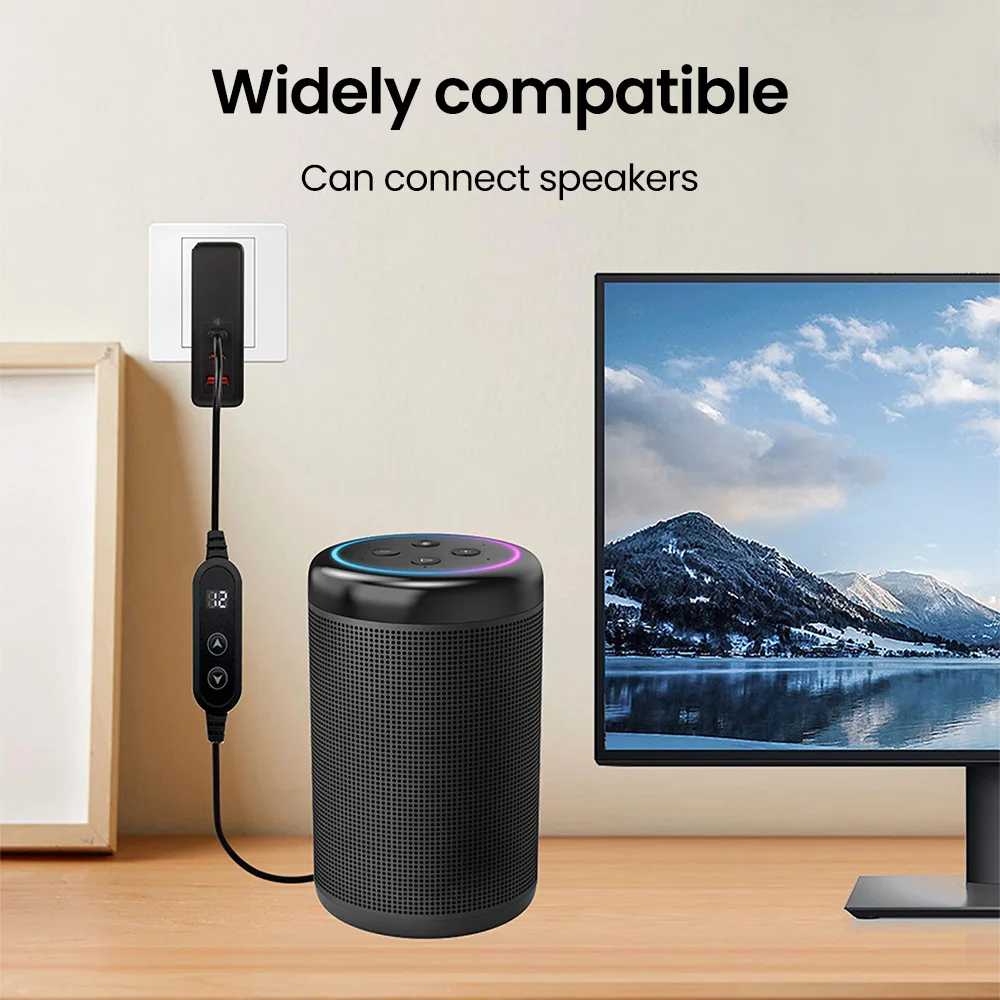 Cable amplificador de potencia tipo C a CC, Cable amplificador de 5V/9V/12V/15V/20V, 8 adaptadores, enrutador Wifi, conector Jack de Cable de altavoz inteligente LED - imagen 2