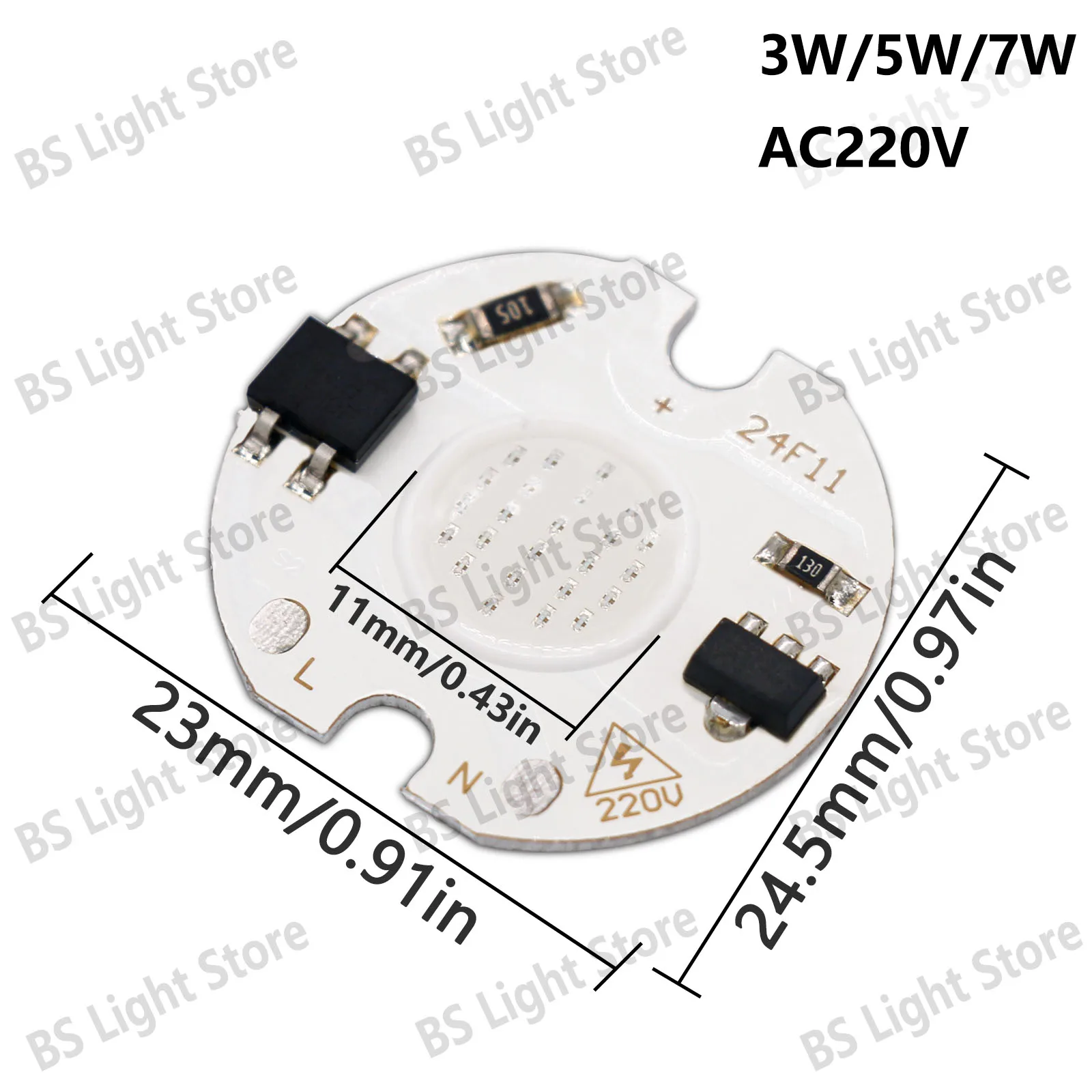 Chip LED COB de 3W, 5W, 7W, 220V, sin necesidad de controlador, lámpara IC inteligente, fuente de luz de cuentas LED para foco de diodo LED, luz de seguimiento, rojo y blanco - imagen 4