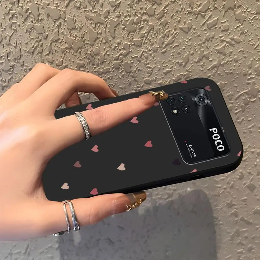 Funda de corazones coloridos para Xiaomi Poco M3 M4 M7 Pro C50 C40 F1 C75 X3 X4 X5 X7 Pro C61 M5 C71 F3 funda de teléfono suave negra - imagen 5