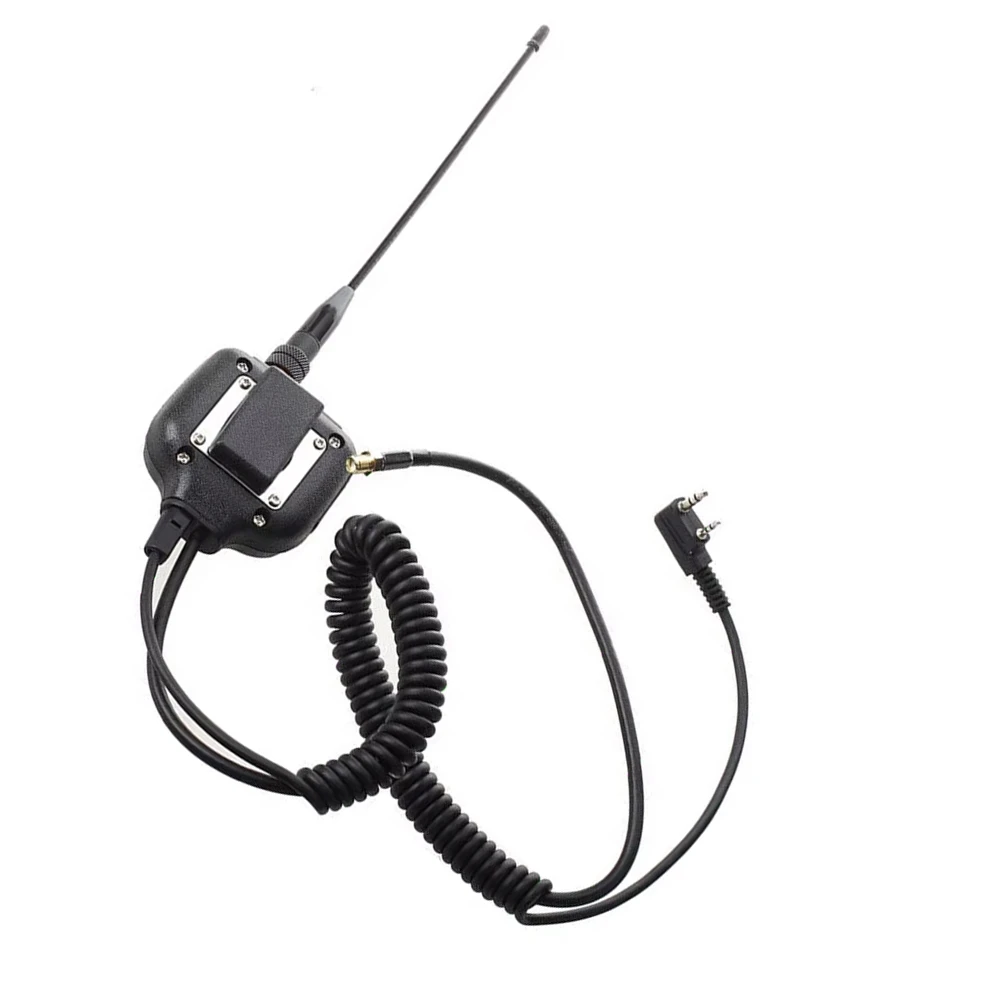 Para Baofeng altavoz de mano de Radio de 2 pines micrófono PTT Dual con antena SMA hembra de doble banda para TYT - imagen 2
