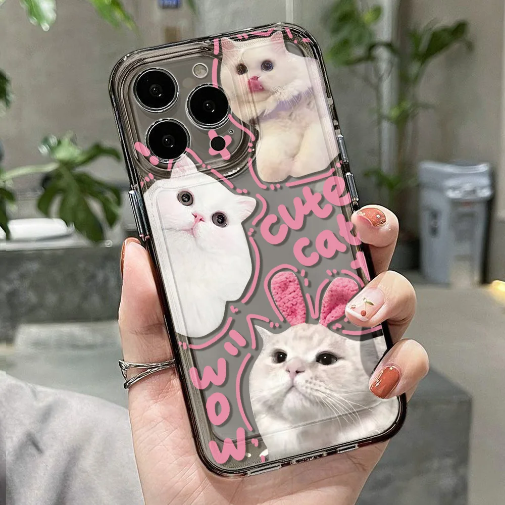 Funda de teléfono pintada con gato de silicona para iPhone 17 16 Pro Max 11 13 14 15 12 XR X Xs 7 8 Plus SE Air 17promax Funda a prueba de golpes - imagen 5