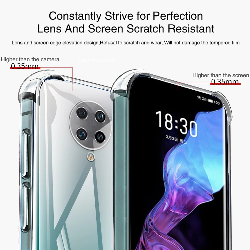 Funda de teléfono de silicona transparente para Xiaomi Poco F2 Pro F2Pro Airbag funda trasera Original suave protección de cámara accesorios - imagen 3