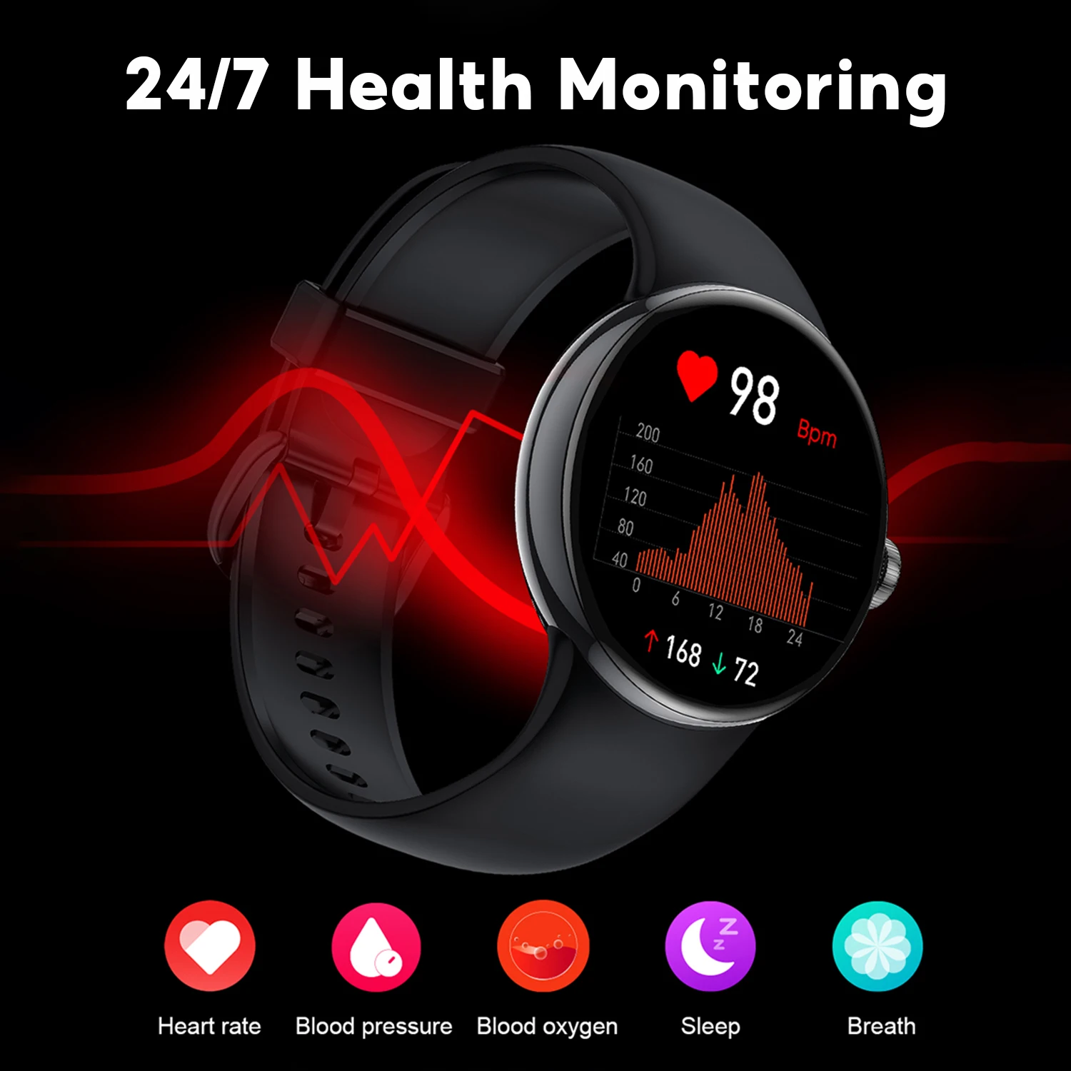 Reloj inteligente WIFIT con pantalla Bluetooth de 1,3 pulgadas, reloj inteligente multifuncional con monitoreo de llamadas/salud/exercices, resistente al agua - imagen 2