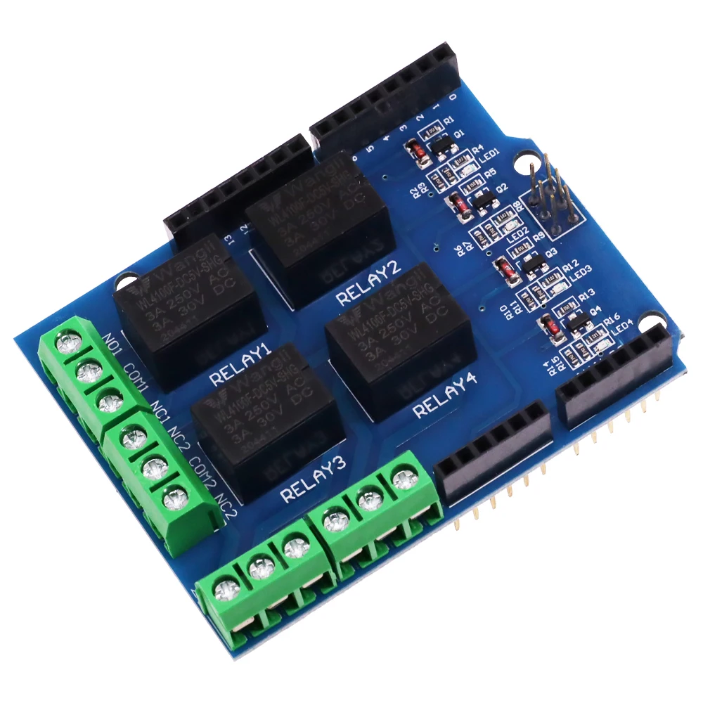 Módulo de protección de relé de 5V y 4 canales para Arduino UNO R3 ARM PIC AVR DSP, electrónica, 4 vías, cuatro canales, Control de relé, placa de expansión - imagen 2