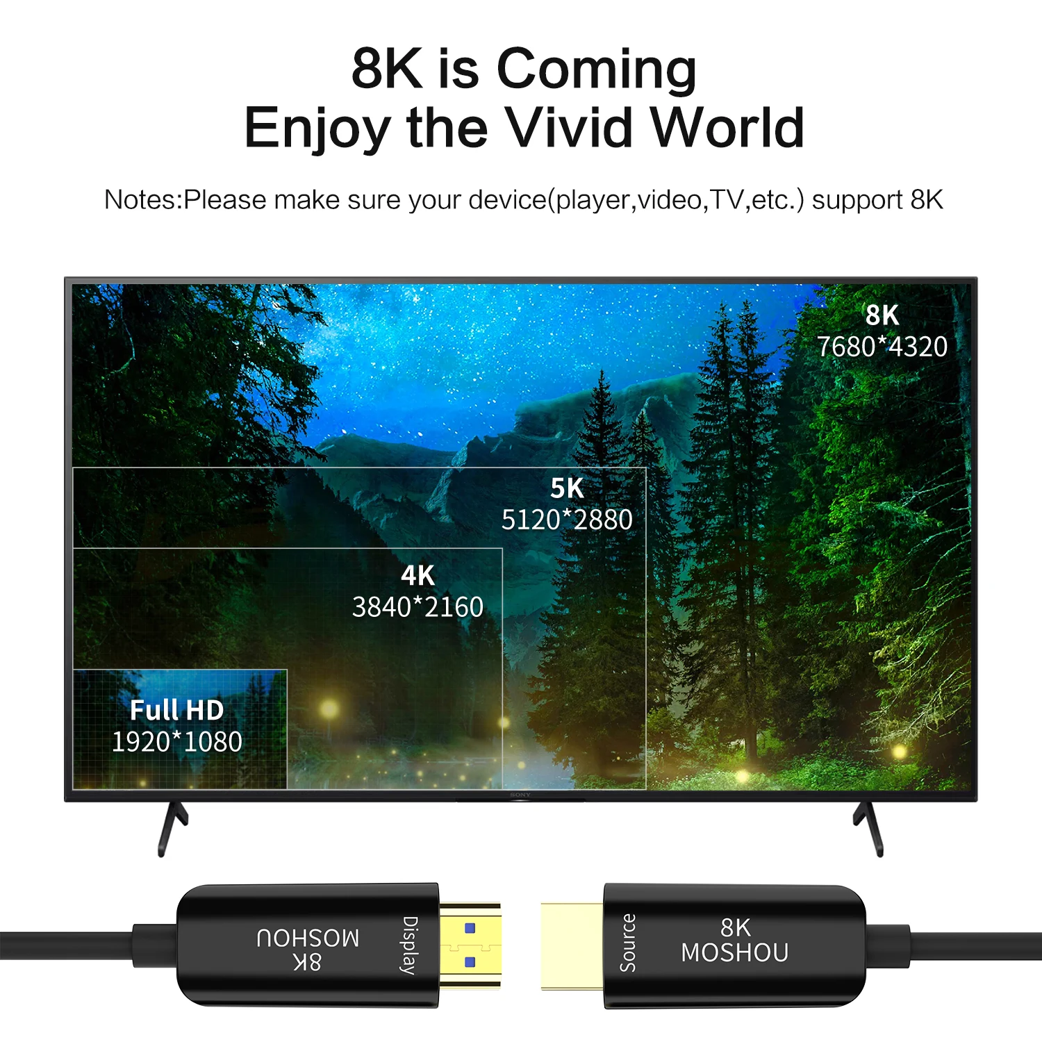 MOSHOU Cable HDMI 2.1 Fibra Óptica 8K 120Hz PS5 - imagen 5
