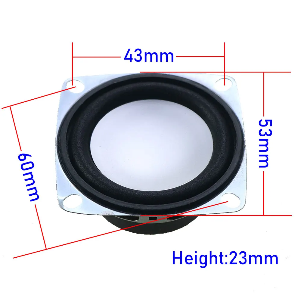 YuXi 1 Uds 4R 3W altavoz 53mm altavoz cuadrado borde de espuma magnética externa tapa de goma plateada 53*43*23mm - imagen 5