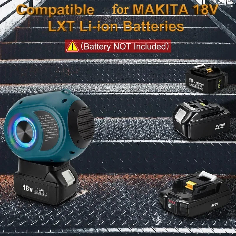 Altavoz Bluetooth inalámbrico, sistema de sonido portátil de alta definición para fiesta festiva, batería Makita/Bosch/DW/Milwaukee de 18/20V - imagen 3