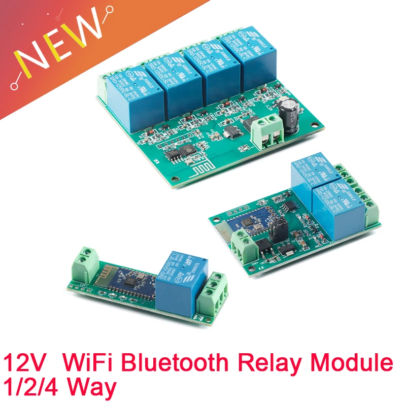 ESP8266 12V WiFi Bluetooth-Ble módulo de relé 1 2 4 canales inalámbricos cosas hogar inteligente interruptor de Control remoto teléfono móvil
