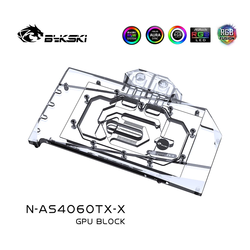 Bykski GPU bloque enfriador de agua para ASUS TX Gaming RTX 4060 Ti/ATS RTX 4060 O8G tarjeta de vídeo, radiador de refrigeración líquida VGA de cobre - imagen 4