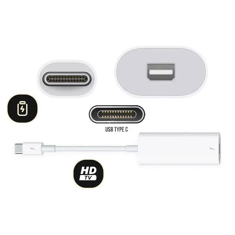 Thunderbolt 3 USB-C a Thunderbolt 2 Cable convertidor adaptador A1790 MMEL2AM/A para Apple Macbook Pro Air Display Mac mini Mac Pro - imagen 3