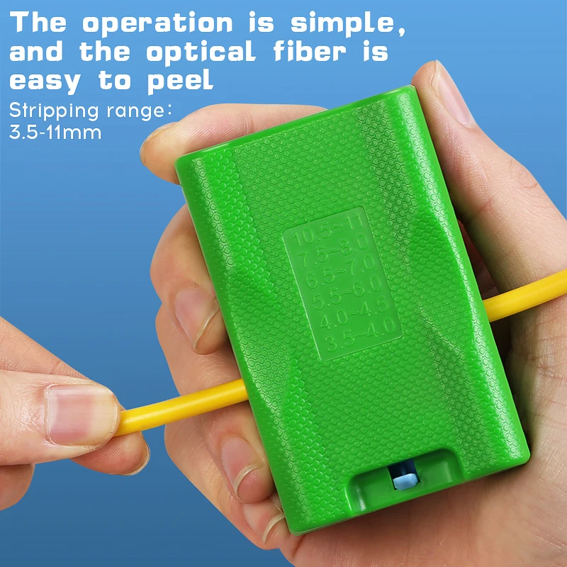Tubo de paquete con bandas longitudinal, pelador de fibra óptica A-3511, 3,5mm-11mm ​ Herramienta peladora de funda de cable de fibra óptica FTTH - imagen 3