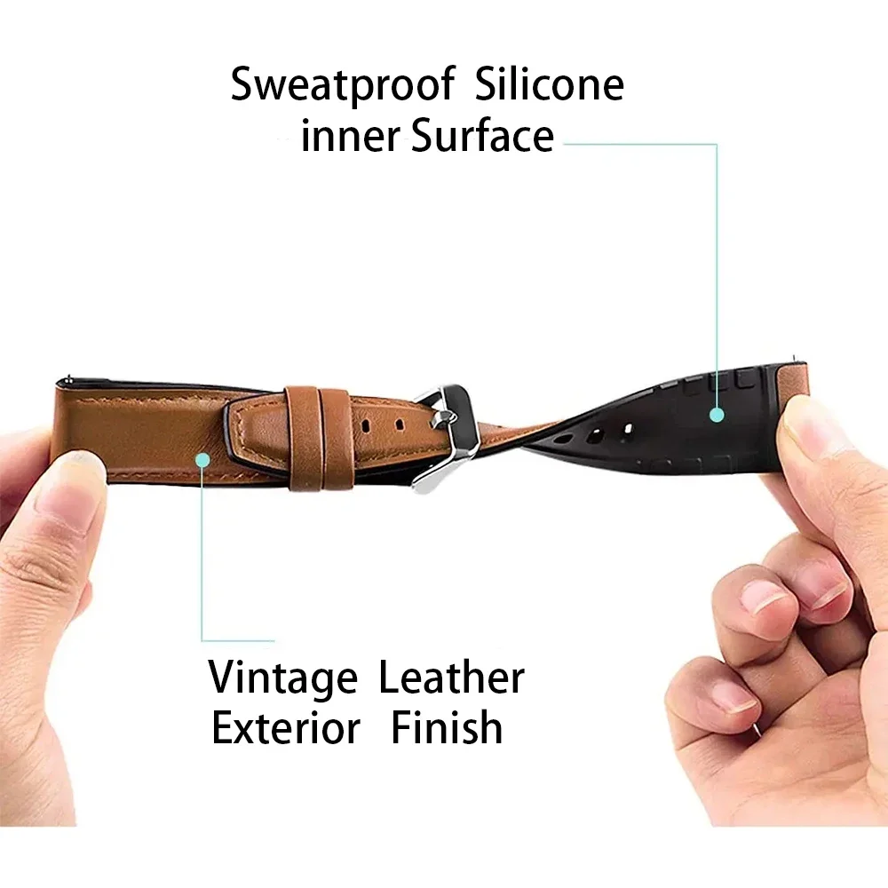 Correa de silicona de cuero suave para Huawei Watch GT 5 GT4 GT3 2 Pro, correa de reloj de 46mm de 22mm para pulseras Samsung Galaxy Garmin Amazfit - imagen 4