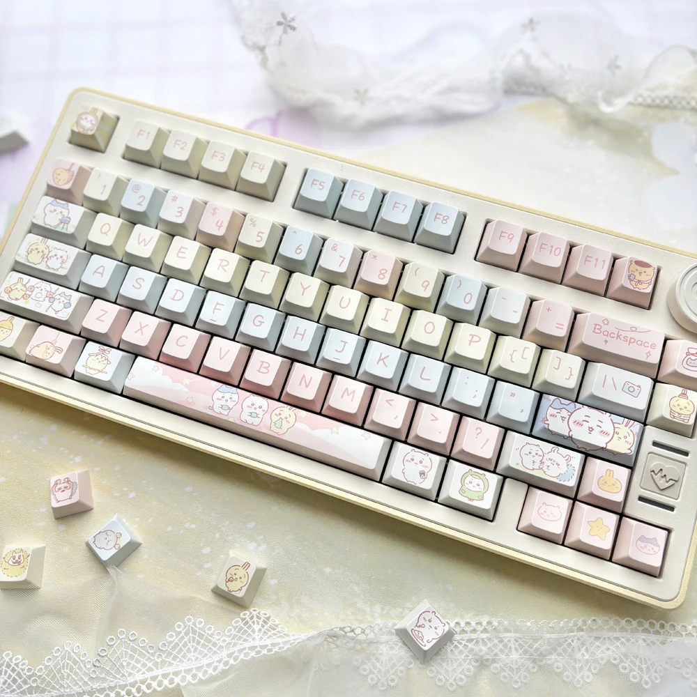 Teclado mecánico de dibujos animados de animales, tapa de teclado en inglés, 95 teclas, sublimación de tinte, PBT, perfil de cereza, MX Switch - imagen 5