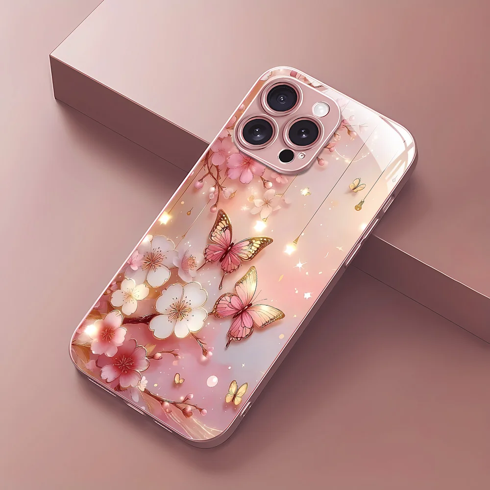 Funda de teléfono de vidrio templado con piedra de mármol para iPhone 17 Pro Max 13 11 16 14 15 12 17 Air 16E XR X Xs 7 8 Plus SE cubiertas a prueba de golpes - imagen 3