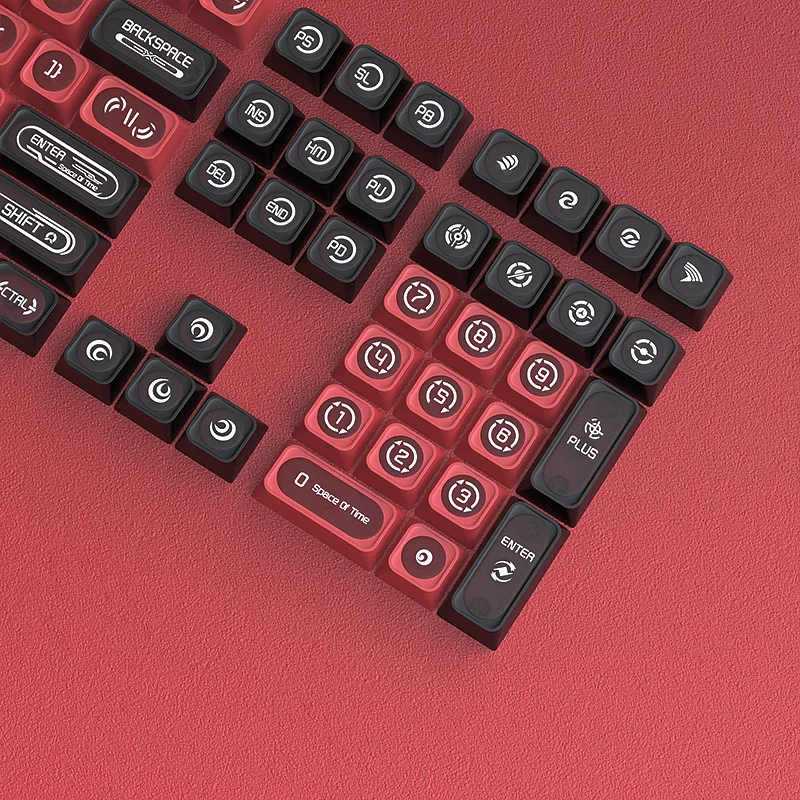 Teclas retroiluminadas RGB, perfil de cereza, 136 teclas, teclas de sublimación de tinte de ojo de gato rojo, teclas brillantes para interruptores MX, teclado para juegos - imagen 4