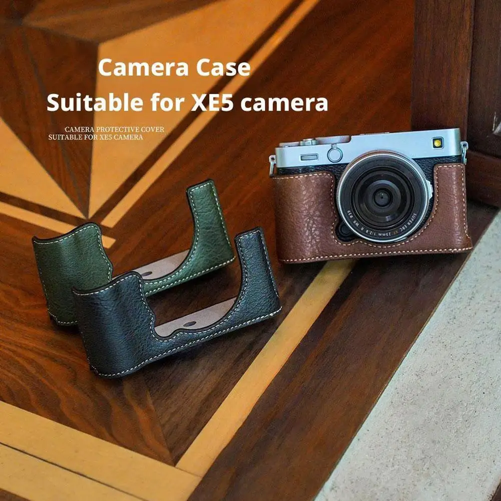Funda protectora de cuero PU para cámara Fuji XE5, accesorio de correa para cámara XE5, bolsa para cámara antipolvo y antisuciedad - imagen 2