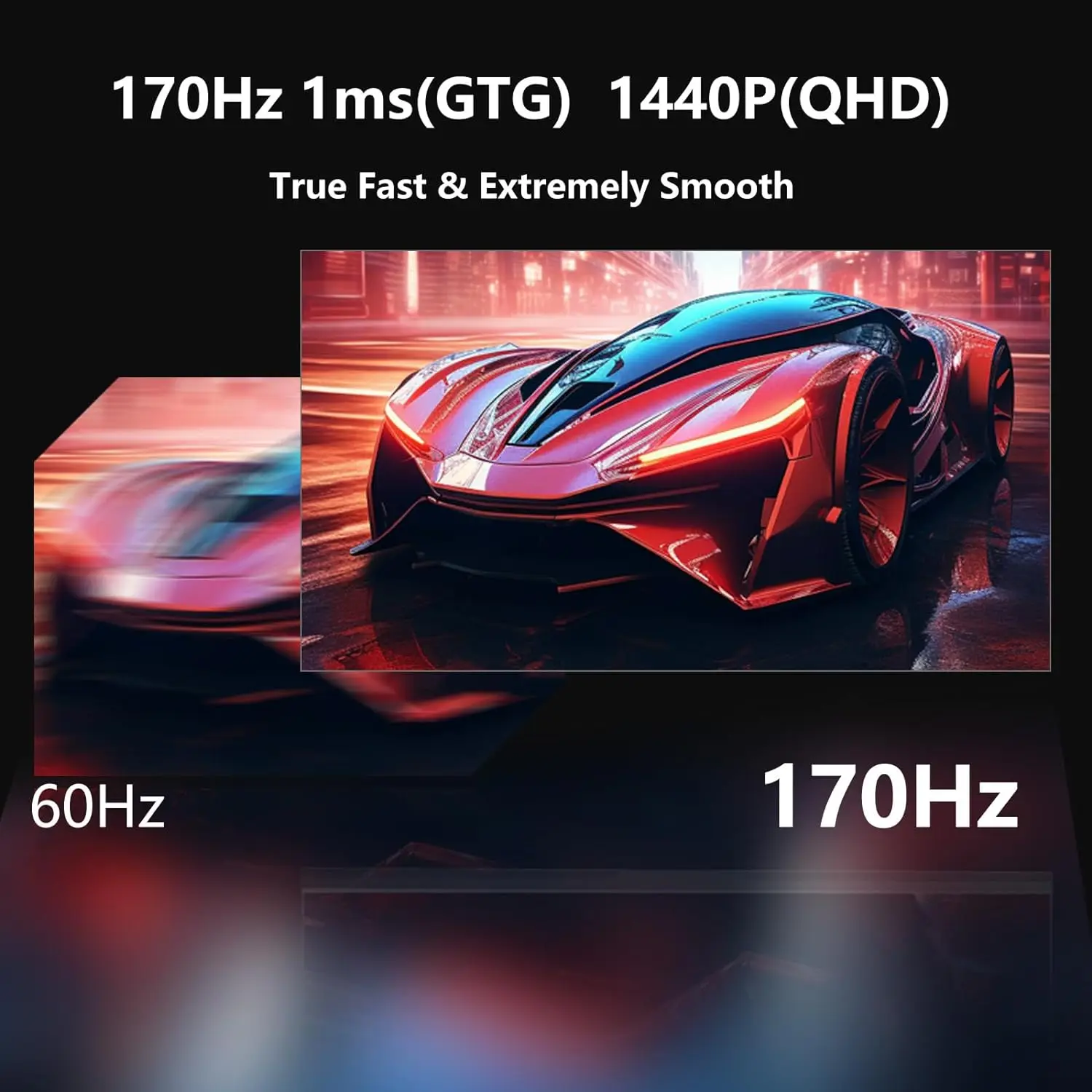 Monitor de 27 pulgadas 170hz 2K pantalla para juegos 1ms ADM-FreeSync 8 bits 99%sRGB IPS pantalla LED de escritorio HDMI DP HDR400 - imagen 4