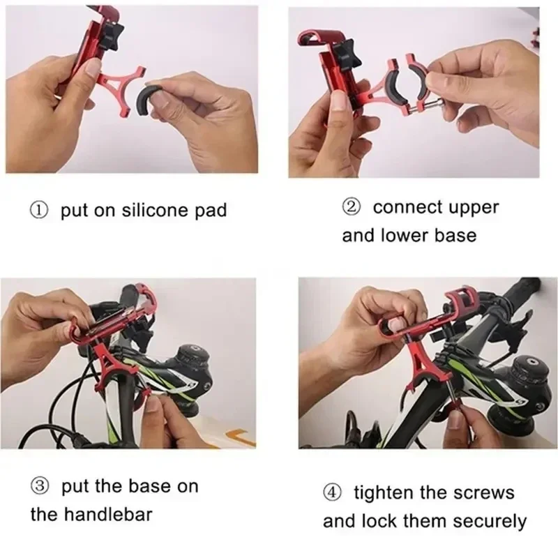 Soporte de teléfono para bicicleta y motocicleta, soporte antideslizante de aleación de aluminio con rotación de 360 grados, Clip GPS, soporte para teléfono de bicicleta para iPhone - imagen 5
