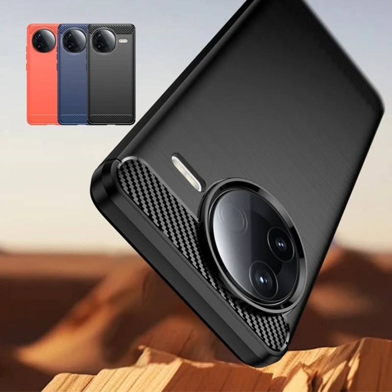 Para Poco F7 Pro funda Xiaomi Poco X7 Pro Capas a prueba de golpes armadura trasera fibra de carbono TPU Fundas suaves Poco F7 PocoF7 Pro