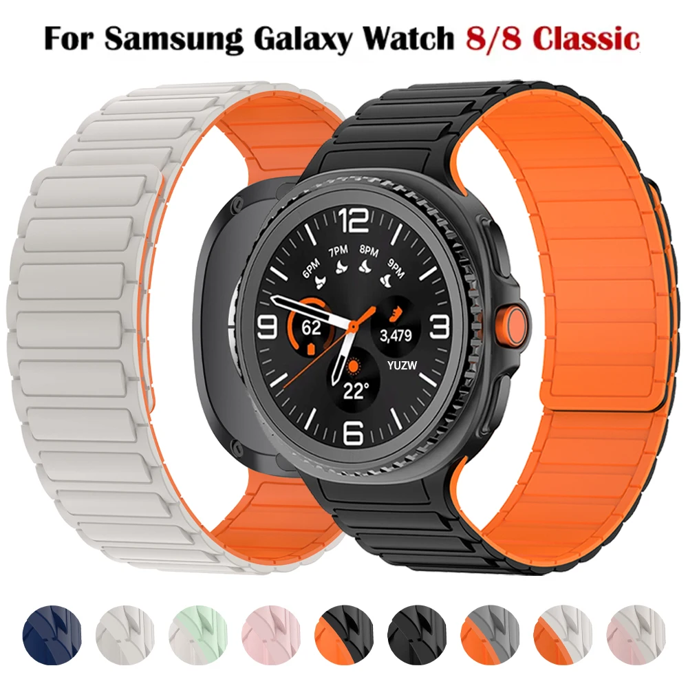 Bucle magnético para Samsung Galaxy Watch 8 Series bandas 40mm 44mm 46mm pulsera de silicona Correa para Galaxy Watch 8/8 Correa clásica - imagen 2