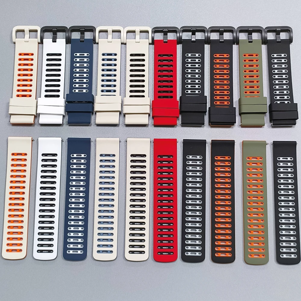 Correa de silicona de 22mm para SUUNTO RACE 2/S, correa de reloj suave para SUUNTO RUN OCEAN VERTICAL/5 9 PEAK DLC, pulsera deportiva transpirable - imagen 3