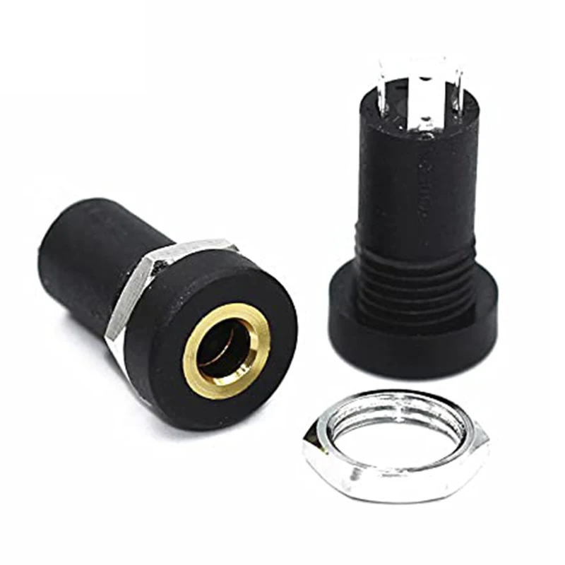 10 Uds 2/3/4pin 3,5mm conector de audio 2/3/4 polos instalación de panel de soldadura estéreo 3,5mm conector hembra para auriculares con tuerca - imagen 5