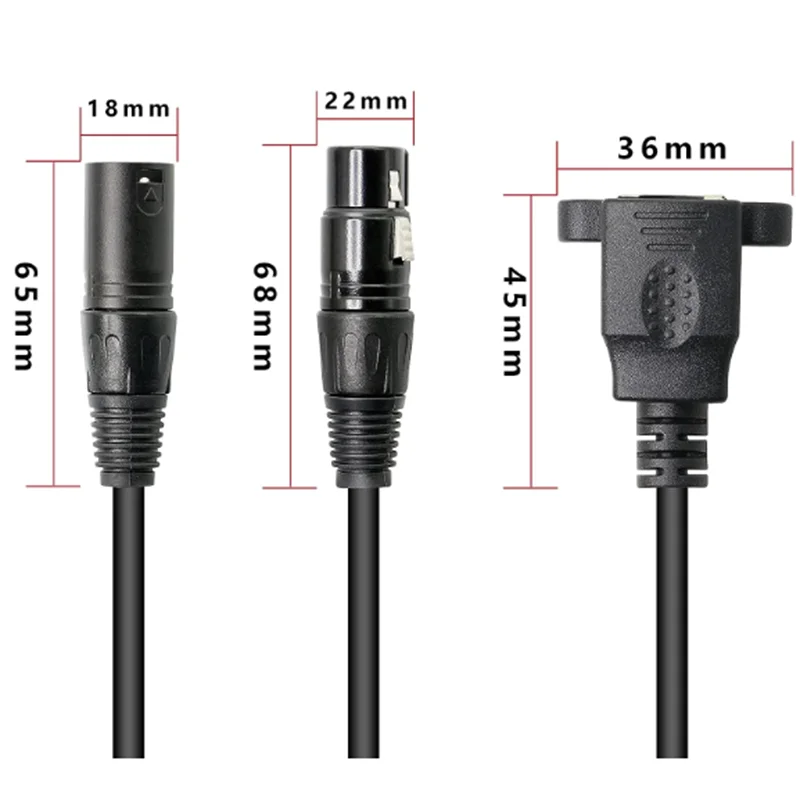 XLR 3 pines macho a RJ45 hembra interfaz de red de Audio hembra a XLR 3 pines hembra sistemas de señal de Audio y Cable corto de Radio - imagen 5