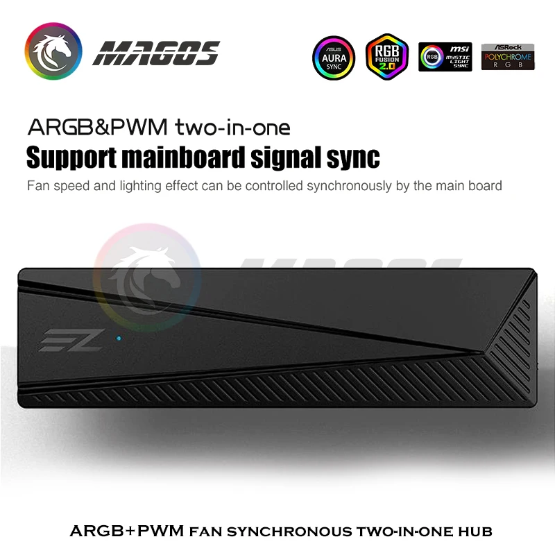 Convertidor de ventilador RGB de escritorio, compatible con placa base 5V/12V, sincronización 5VARGB a MB 12V/5V AURA SYNC, 1-8 vías duales - imagen 4