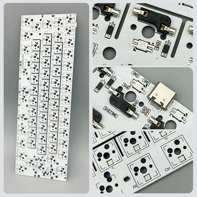 Wooting-placa PCB 60HE para teclado mecánico, accesorio personalizado, GH60, 61 teclas, modo único, intercambio en caliente, RGB, ranura de una sola tecla, admite VIA - imagen 5