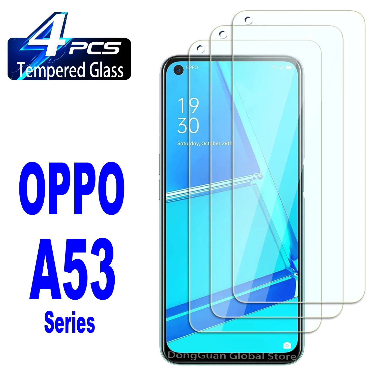 Para Oppo A53 A53s 5G 2/4Pcs HD Protector de pantalla de vidrio templado 9H - imagen 2