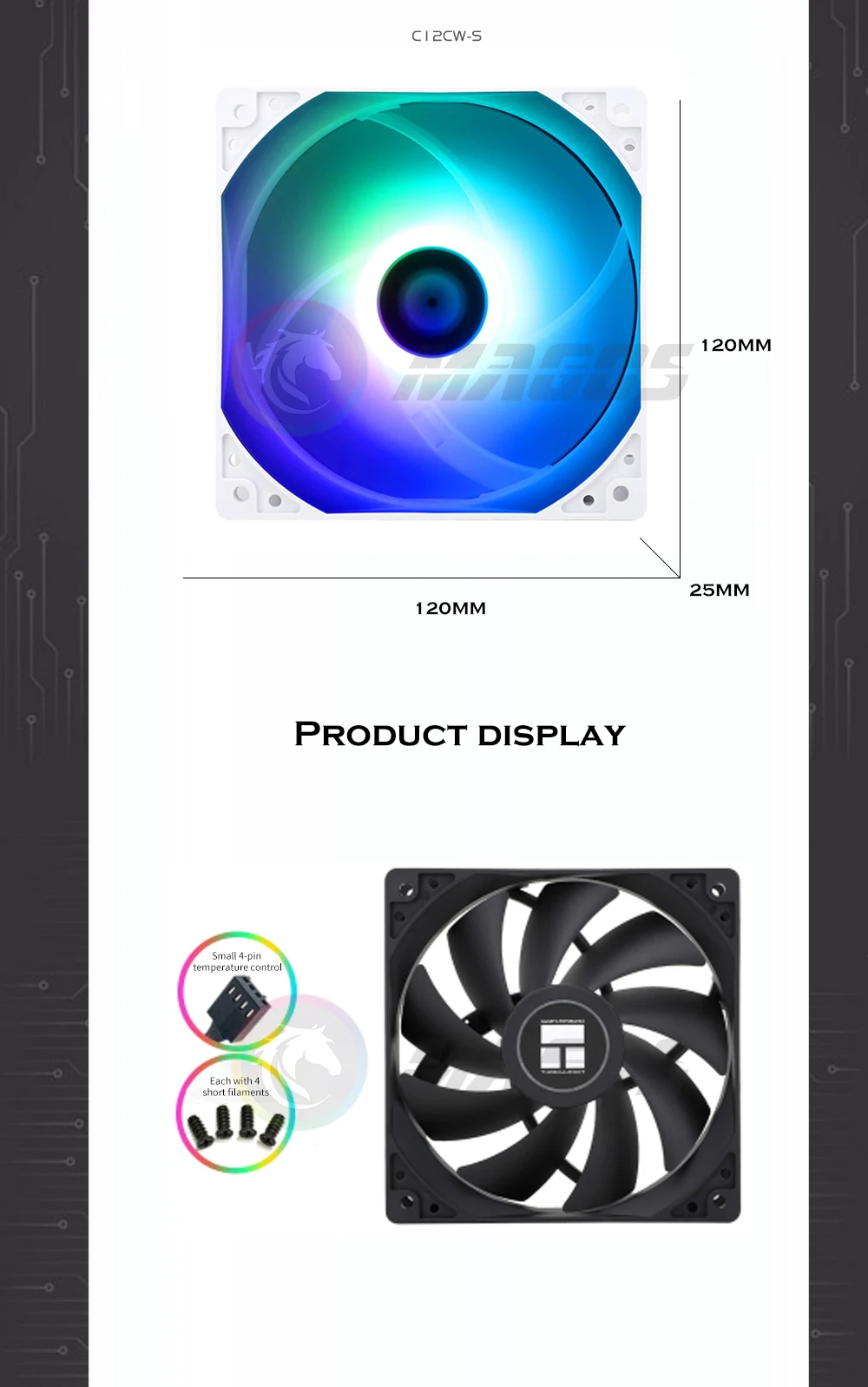 Ventilador 120mm - Cojinete FDB detallado