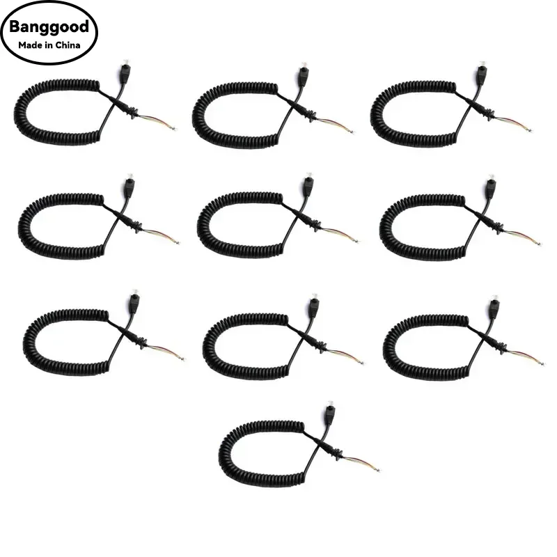 Cable de micrófono de repuesto HMN3596A, 10 Uds., para Motorola CM140 CM160 CM340 CM360 GM600 GM900 CDM750 CDM1250 EM200 EM400 GM1100