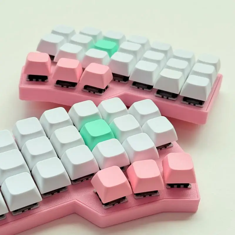 Teclado dividido rosa Corne V4.1 con cable, modo único, intercambiable en caliente, teclados ergonómicos personalizados, juego, teclado mecánico dividido para oficina