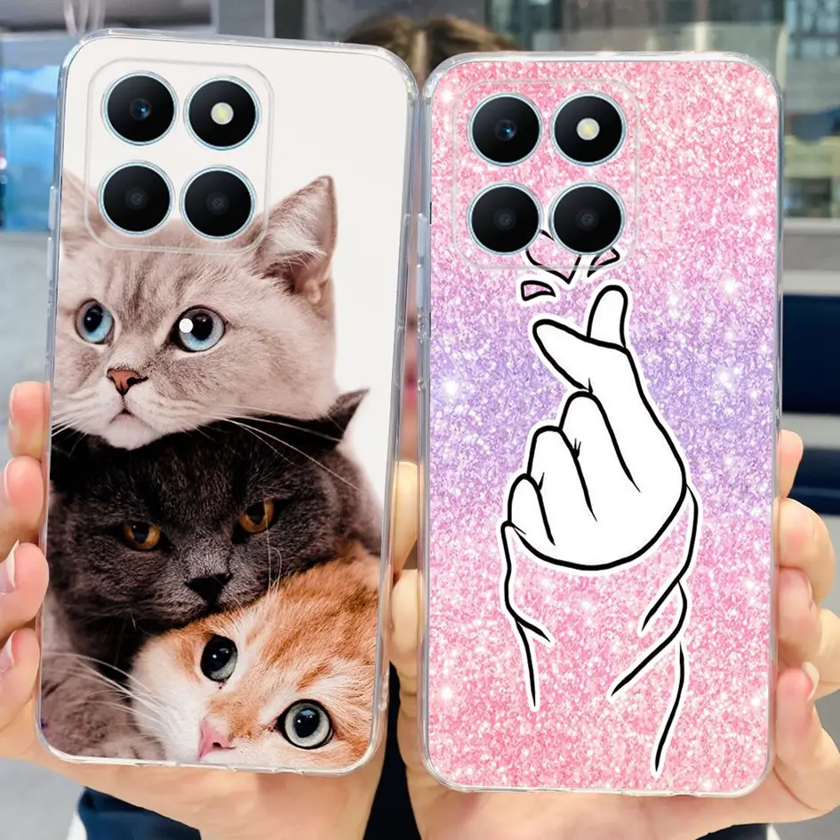 Para Honor X6a funda de 6,56 pulgadas de silicona suave funda trasera transparente de dibujos animados para HonorX6a 2023 X 6A WDY-LX1 Fundas de teléfono