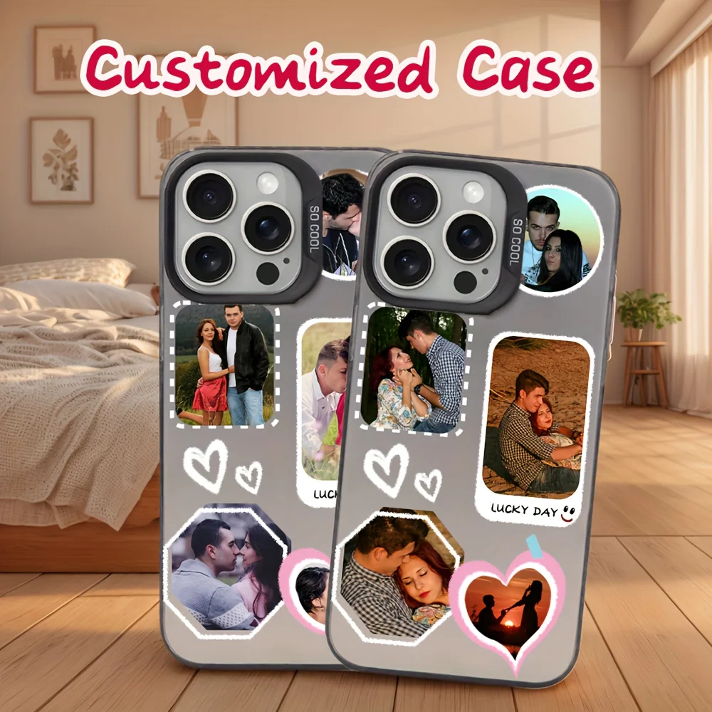 Para iPhone 16 16e 15 14 13 12 11 Pro Max Mini SE 2020 2022 XS XR 7 8 Plus DIY pareja foto diseño personalizado IMD funda a prueba de golpes - imagen 2