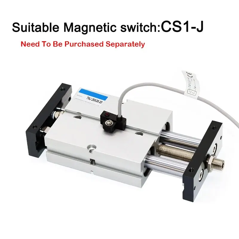 TNJ Cilindro de carrera ajustable Pneumatico Doble eje Doble varilla TNJ10/16/20/25/32 mm Diámetro 20/30/40/50/75/100 mm Carrera. - imagen 5