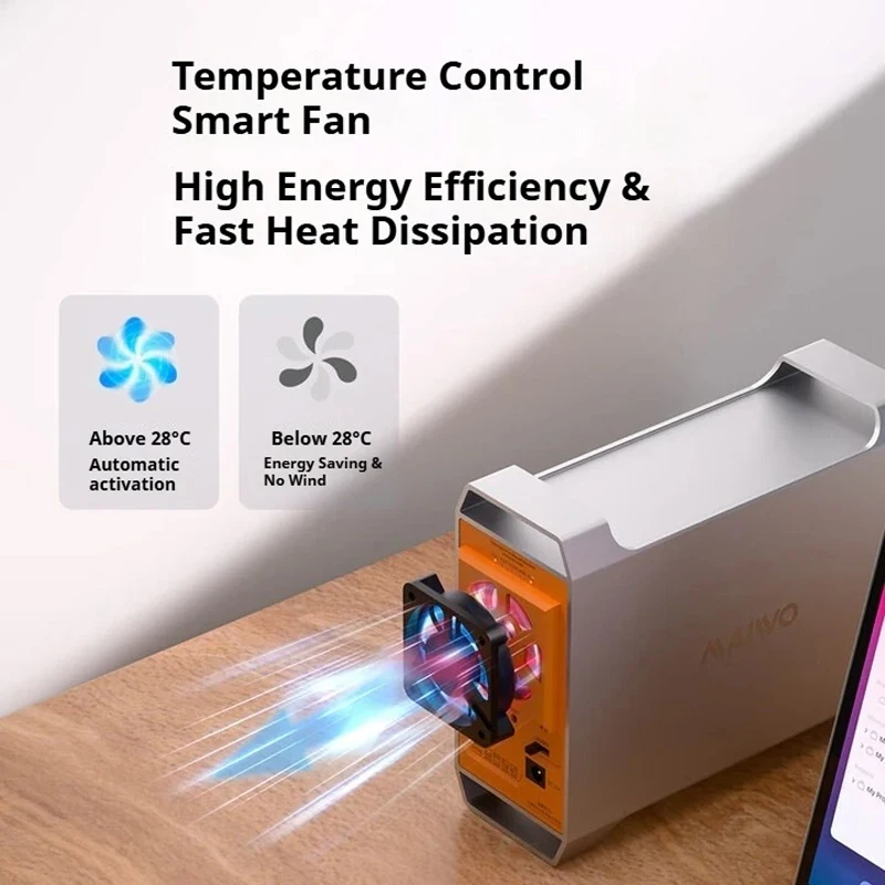 MAIWO Estación de acoplamiento HDD de 2 bahías SATA a USB tipo C carcasa de disco duro para caja de disco duro de 2,5/3,5 pulgadas con caja de 4 modos RAID - imagen 4