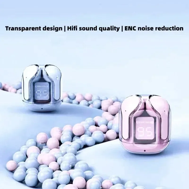Auriculares inalámbricos Bluetooth T2 originales, auriculares HIFI transparentes con pantalla Digital de potencia LED, auriculares con sonido estéreo para teléfono - imagen 5