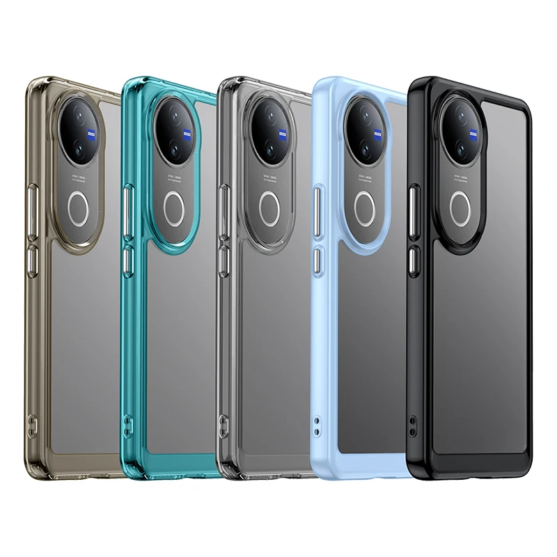 Para Vivo V50 funda transparente Vivo V50 funda Coque Fundas duro translúcido borde suave a prueba de golpes parachoques de teléfono para Vivo V50 - imagen 2