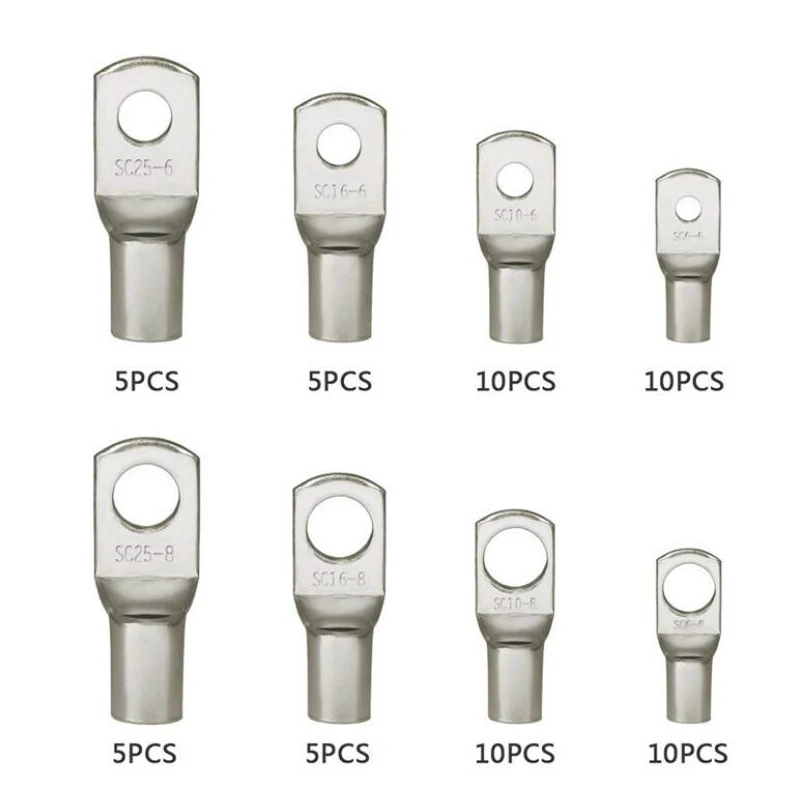 60 uds/SC6-6 SC10-8 SC16-8 SC25-8 Kit de terminales de Cable de cobre agujero de perno terminales de Cable estañado terminales de batería conectores de Cable de punta de cobre - imagen 4