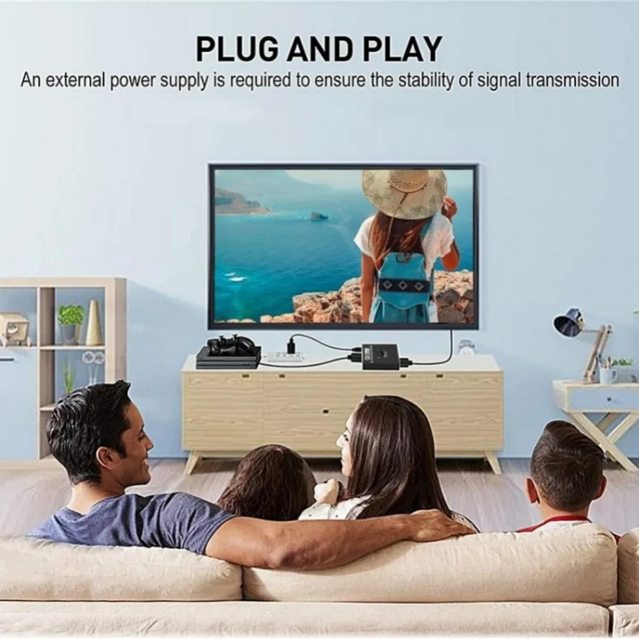 Divisor compatible con HDMI, 2 puertos, 4K x 2K, interruptor bidireccional compatible con HDMI para ordenador portátil, PC, Xbox, PS3, TV Box, Monitor, proyector - imagen 5