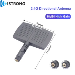 Antena WiFi Direccional 2,4 GHz 18 dBi Plana Giratoria